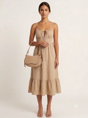 NWT Beechers Brook Sleeveless Tie-Front Midi Dress & 2 Way Purse BUNDLE